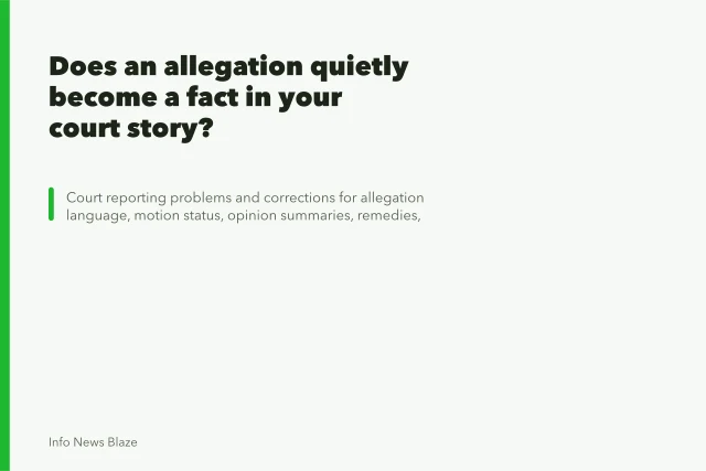 Does an allegation quietly become a fact in your court story?. Does an allegation quietly become a fact in your court story?