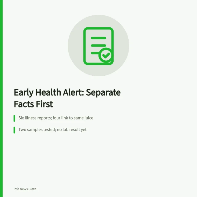 Card summarizing early health alert reporting steps and counts. What a health alert can say before the case count is confirmed