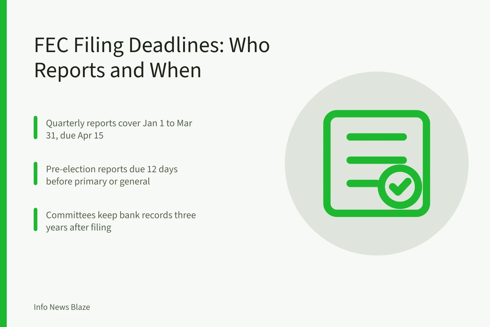 FEC filing deadlines calendar for campaign finance disclosure reports. FEC Filing Deadlines Explained: Who Reports, When, and What to Check