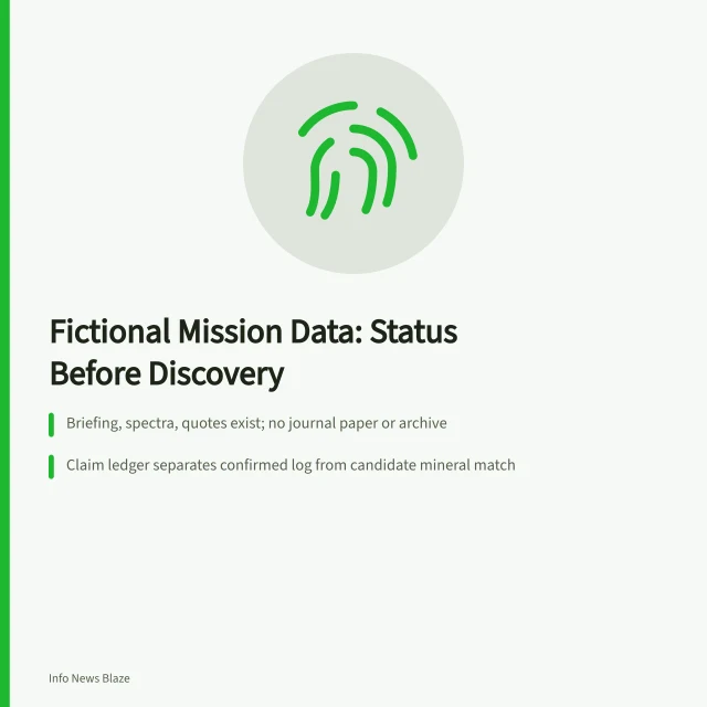 Card summarizing a fictional planetary data announcement and its claim checks. Case study: a fictional planetary data announcement