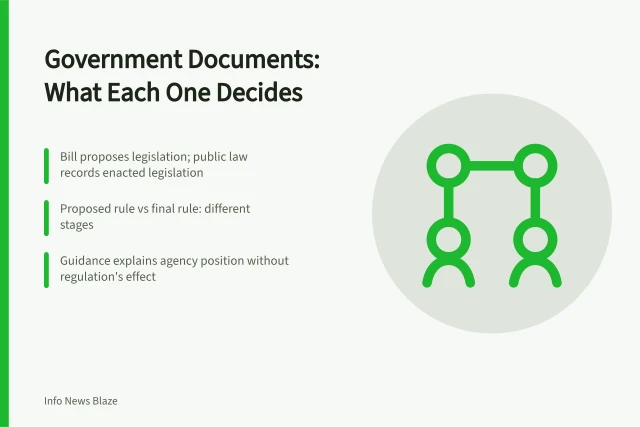 Comparison of government decision documents by status and legal effect. Government decision documents compared: what each one actually decides