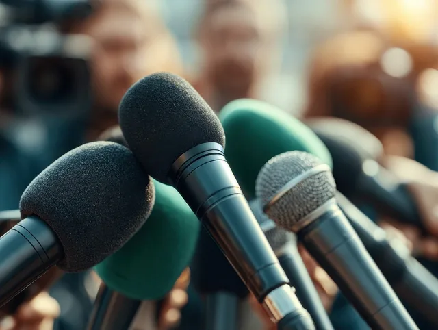 microphone, press conference, reporter, news, journalism, media coverage, communication, public speaking, journalist, announcement, technology, equipment, news reporter, politics, audio system, professional, sound recording, podium, industry. Institutional claims guide: matching expertise to the actual claim