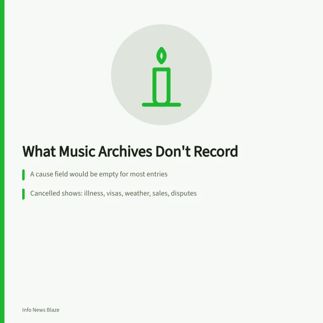 Archive boxes and a cancelled tour date, not medical records. What is recorded about causes of death for musicians