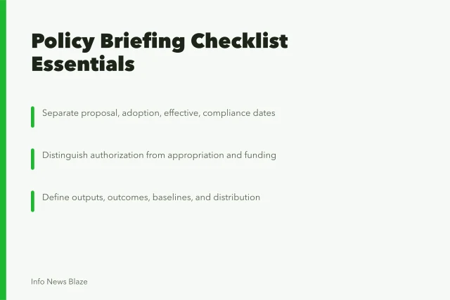 Checklist icon representing policy briefing steps and criteria. 7 things a policy briefing checklist has to cover