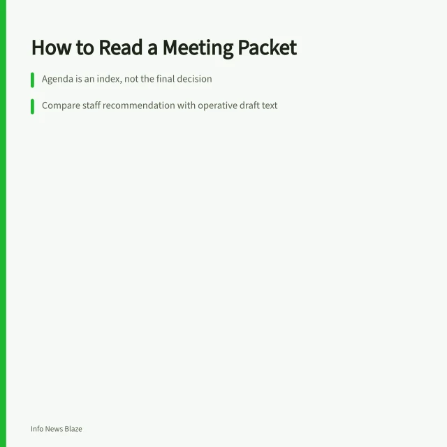 Guide to reading public meeting packets, agendas, and voting records. How to read a public meeting packet and vote