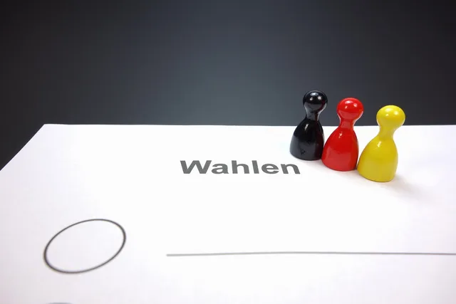 voting slip, choice, elections, germany, select, mark with a cross, decision, alternative, box, no, maybe, ticked off, consent, list, politics, federal election, bundestag, flag, black, red, gold, yellow, ballot paper, ballot, voice, poll, vote. Statistics and polls reporting: Explain uncertainty