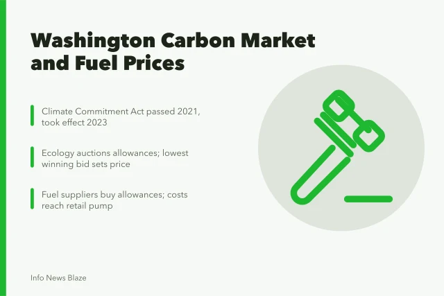 Washington cap and invest carbon allowances raising fuel prices. Washington state climate laws and the carbon market that sets fuel prices